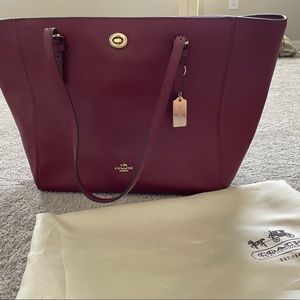 Coach, black cherry Coach tote bag